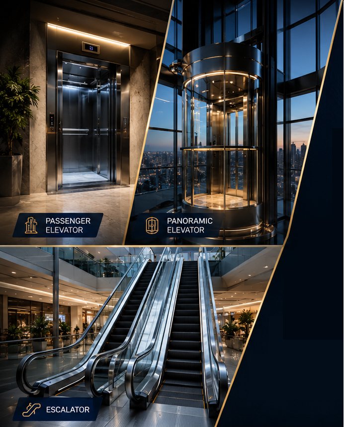 Hospital freight and maintenance elevators